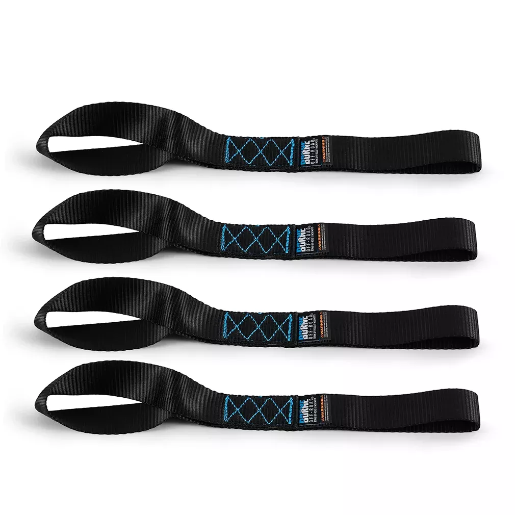 Mishimoto BNRTC-SLP-4BK Borne Off-Road Soft Loop Tie-Down Straps, Black